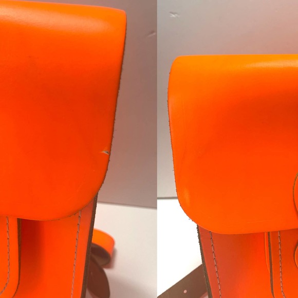THE CAMBRIDGE SATCHEL COMPANY Neon Leather Backpack in Orange - Picture 9 of 14